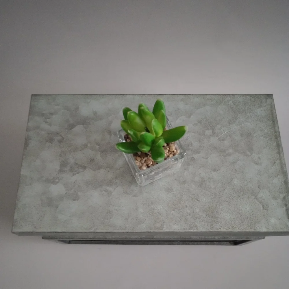 Decorative box galvanized laminate lightweight handles  removable lid new